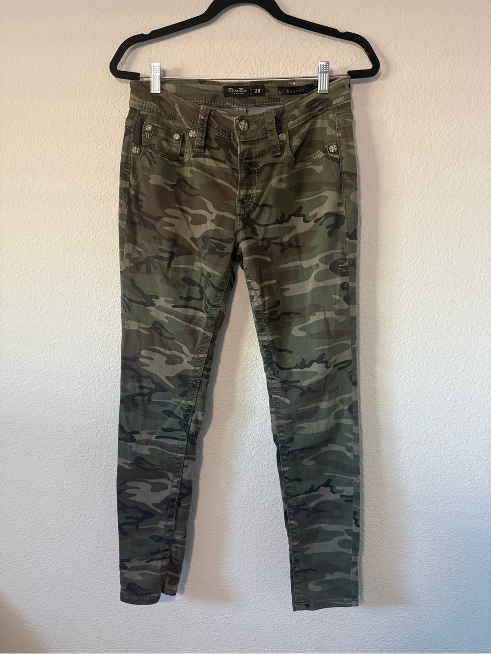 Miss Me Olive Camo Skinny Jeans